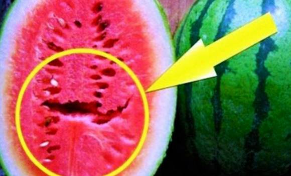 Když rozříznul koupený meloun, zarazil se: Dužina nebyla souvislá, ale nacházela se v ní prasklina-  dejte si pozor, pokud najdete trhlinu v melounu!