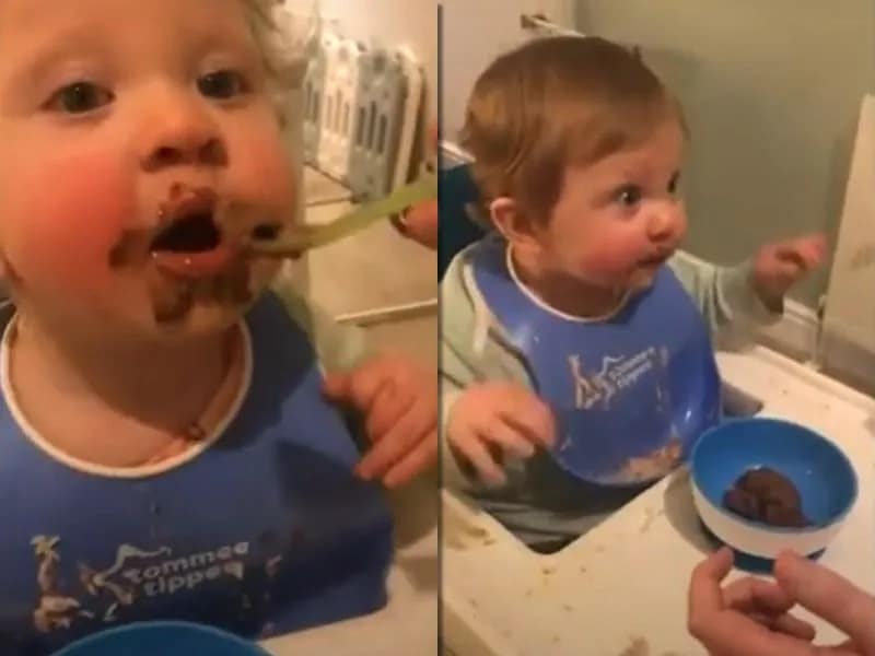 Co se stane, když necháte roční dítě ochutnat čokoládu