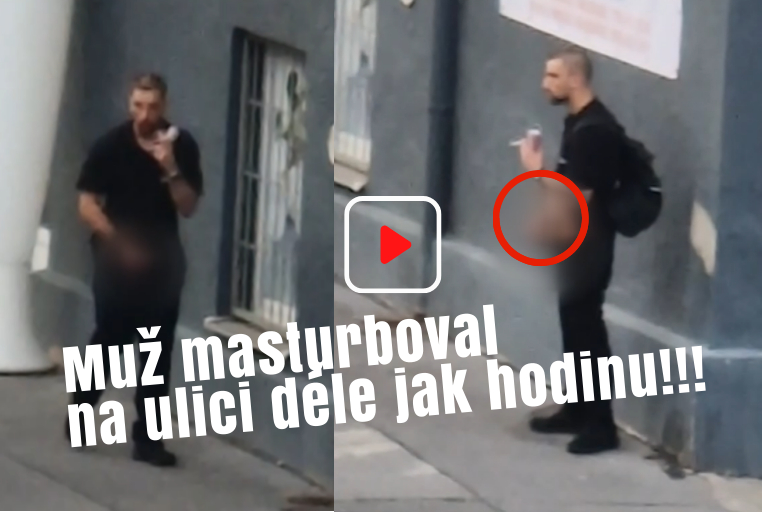 Muž v Praze na ulici v poklidu masturboval více než hodinu! Dal si k tomu cígo a kafé! (Video)