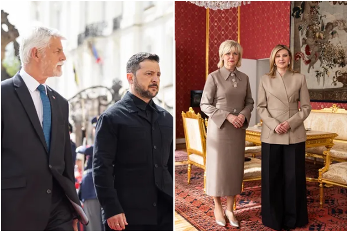 Jak probíhá návštěva Prezidentského páru z Ukrajiny? Zelenskyj se s Olenou drželi stále za ruce! První dámy se barevně sladily, aby ukázaly soudržnost!