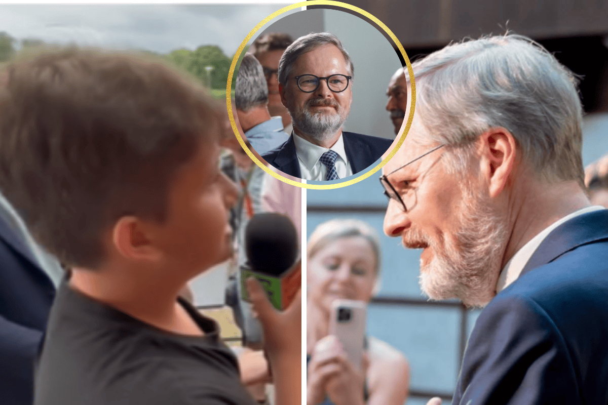 VIDEO: Čtrnáctiletý školák zaskočil premiéra Fialu otázkou, která mu nedala spát! „Žil byste z 25 tisíc?“ Co na to odpověděl?