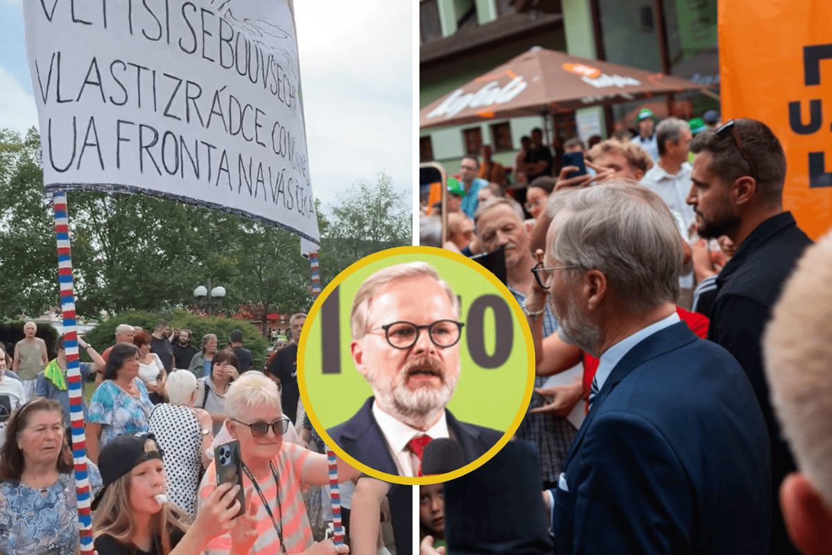 Peklo na mítinku v Děčíně: Petr Fiala čelil siréně, urážkám a davu křiklounů, co se stalo dál?