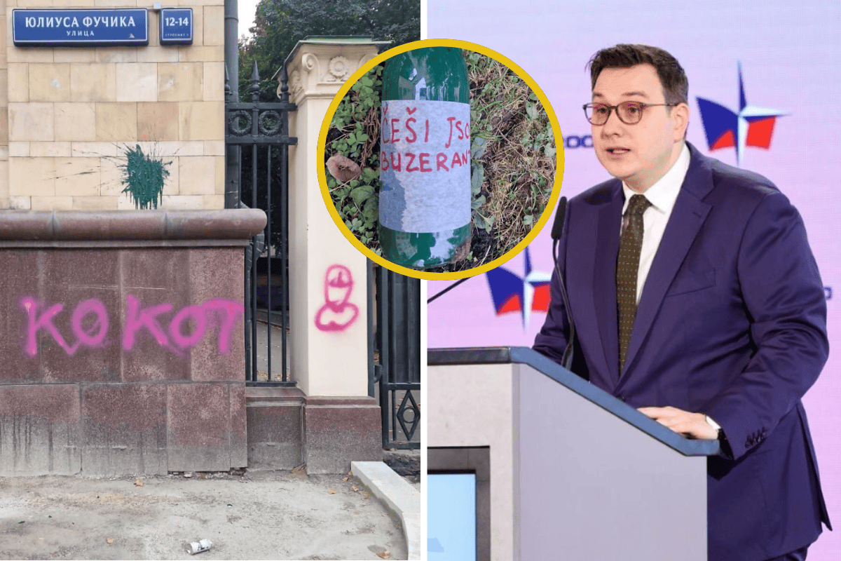 Česká ambasáda v Moskvě zohavena urážlivými nápisy! Lipavský zuří! Praha požaduje spravedlnost!