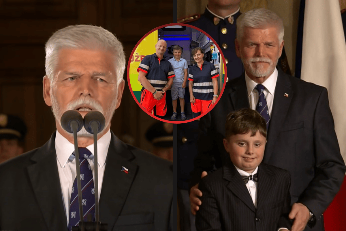 Devítiletý Šimon zachránil dědu z vody! Prezident Pavel mu předal medaili! Celý Hrad plakal dojetím!