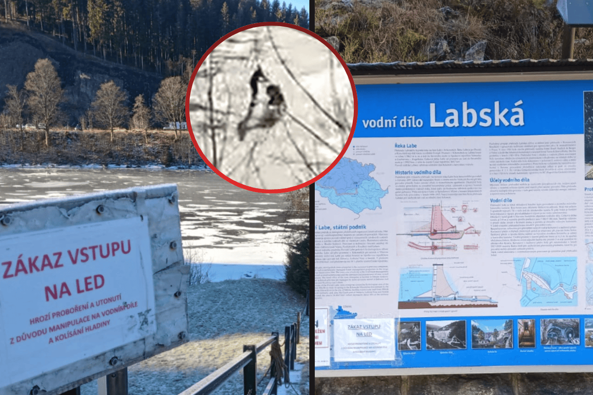 VIDEO: Šílený hazard ve Špindlu! Žena s kočárkem vyjela na zakázaný led, policie varuje – má jen 8 centimetrů!