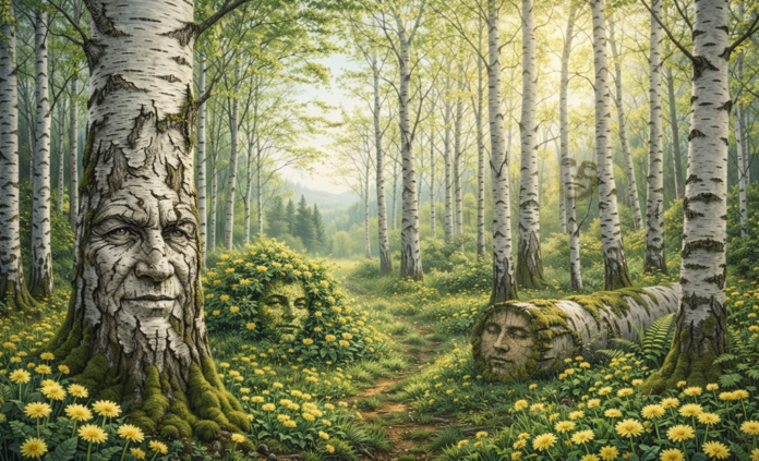 Kolik obličejů vidíte v tomto lese? 90 % lidí selže během prvních 10 vteřin