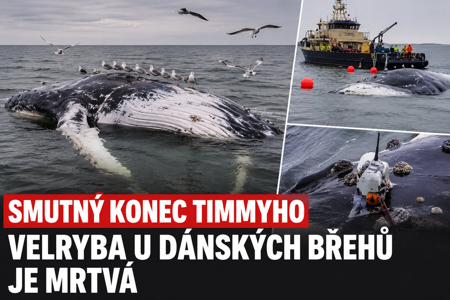 Smutný konec příběhu, který sledoval celý svět. Velryba Timmy je mrtvá. Co se stalo?